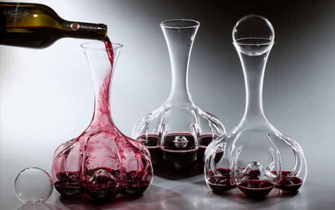 Decantador de vino tinto acrílico rápido mágico con base Queta 