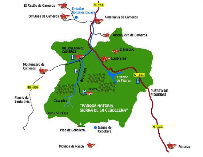 mapa parque natural sierra cebollera